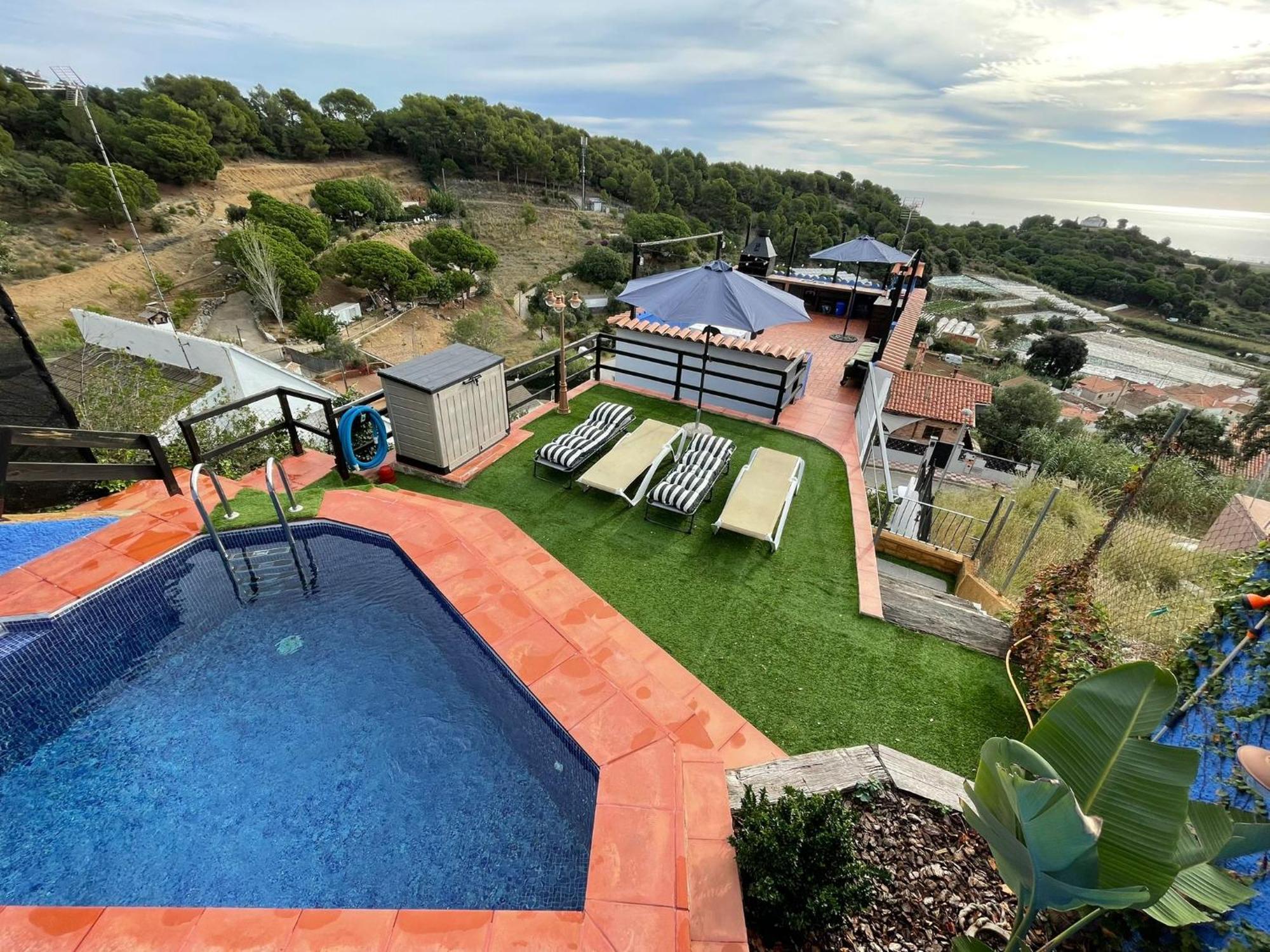 Villa Pura Vida Piscina Barbacoa Y Vistas Al Mar à Pineda de Mar Extérieur photo